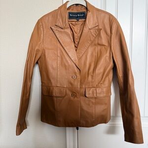 Seventh Avenue Women's Tan Brown 100% Leather Jacket Size M